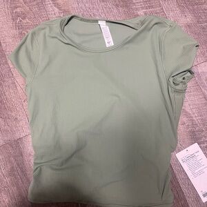 lululemon athletica Ribbed Short Sleeve Tee in Soft Green